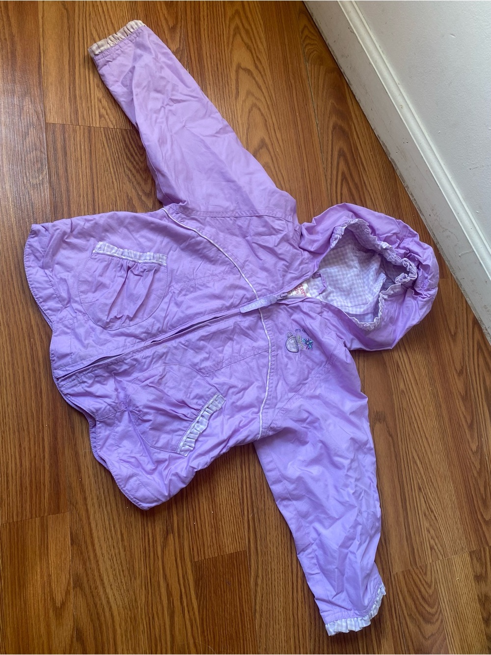 Y2K Girls' Lavender Hooded Rain Jacket